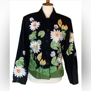 Vintage Westbrook Classics Atlanta floral embroidered jacket Size Medium